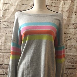 arizona jean co. women size xl heather gray stripe